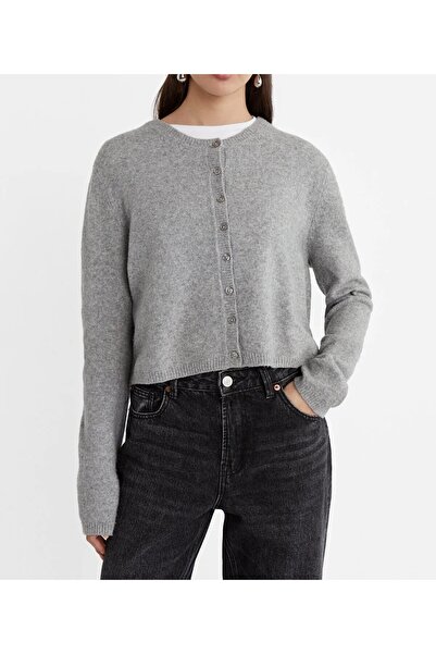 Elysira Buttoned Soft Textured Basic Women's Knitwear Cardigan