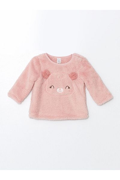 LC Waikiki Lcwk Long Sleeve Embroidered Plush Baby Girl Pajamas Set