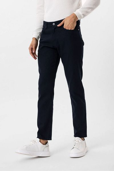 SÜVARİ Men's Regular Fit 5 Pocket Dobby Canvas Pants Pn 2020500616   Dark Blue