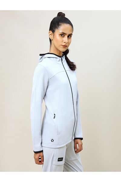 Technosport By Styli سترة بغطاء رأس وقصة Slim Fit مع جيب بسحاب