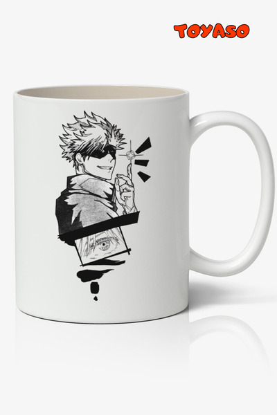 Toyaso Jujutsu Kaisen Satoru Gojo - كوب أبيض بتصميم الرسوم المتحركة، هدية لصد...
