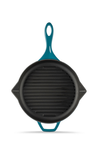 HOSSE 24cm Döküm Demir Gril Tava Mavi