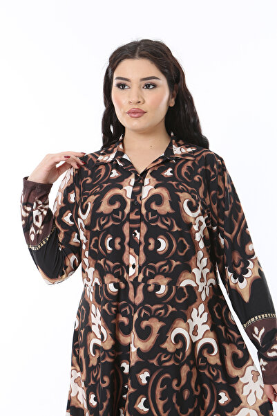 Şans Γυναικείο μακρυμάνικο φόρεμα με μακρυμάνικο γιακά 65N38582