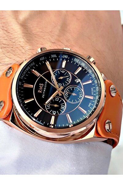 Romanson Functions Active 5 Atm Waterproof Leather Cord Steel Case Men's Wristwatch