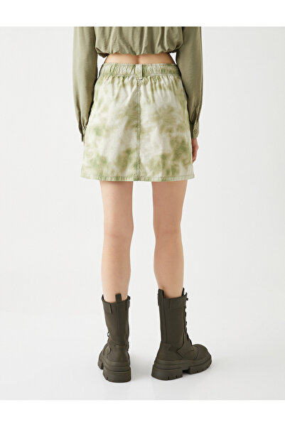 Koton Φούστα Cargo με κορδόνια στη μέση και μεγάλη τσέπη Gabardine