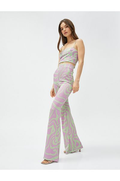 Koton Glitzernde Abendhose mit spanischem Bein