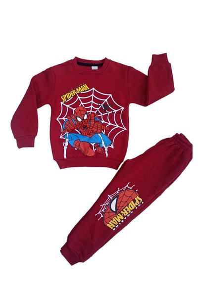 diamondstar Boy's Spiderman Printed 5/8 Years Tracksuit Set