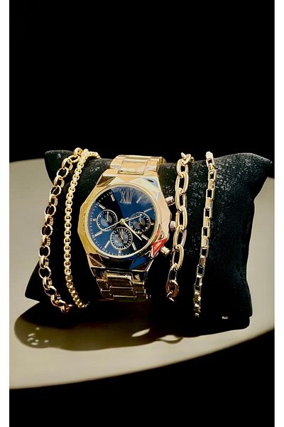 pullmarkt 4 Pieces Bracelet + Casual Series - Wrist Watch