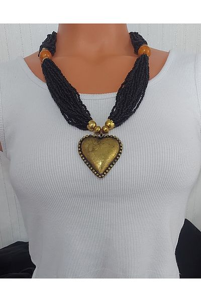Virgo Solid Brass Heart Necklace