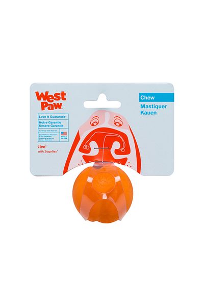 West Paw Jive Dog Chew Toy - Tangerine - 2 inch
