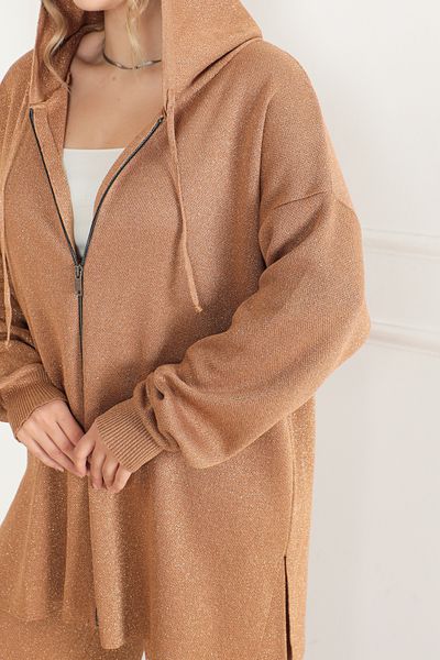Molly Nelly Γυναικείο Glitter Mercerized Knitwear Παντελόνι Ζακέτα