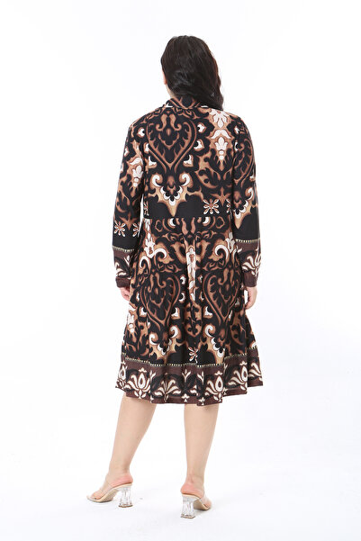 Şans Γυναικείο μακρυμάνικο φόρεμα με μακρυμάνικο γιακά 65N38582