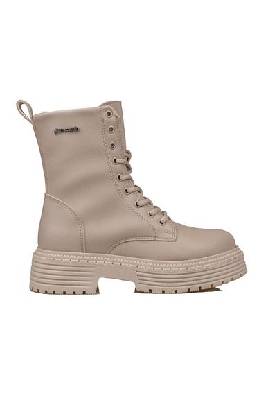 Pierre Cardin Cream Rubber Sole Women's Boots