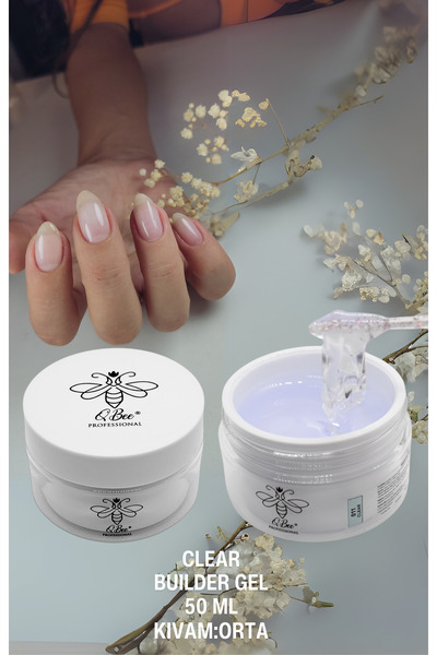 QBEE PROFESSIONAL 50ml Protez Tırnak Jeli Builder Gel Şeffaf TPO&HEMA FREE