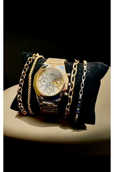 pullmarkt 4 Pieces Bracelet + Casual Series - Wrist Watch