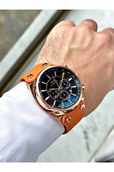 Romanson Functions Active 5 Atm Waterproof Leather Cord Steel Case Men's Wristwatch