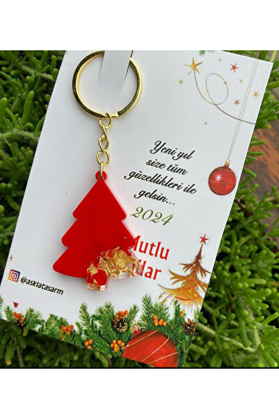aşkla tasarım EPOKSİ YILBAŞI ANAHTARLIĞI 20 ADET