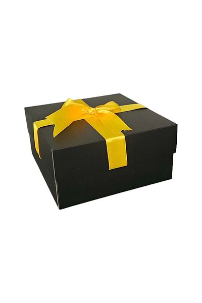 HEDİYEDİYE Black Gift Box - Ribbon and Empty
