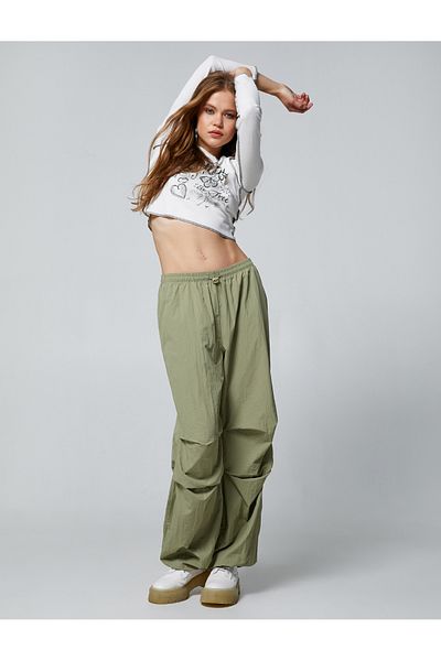 Koton Casual Parachute Trousers with Fold Detail