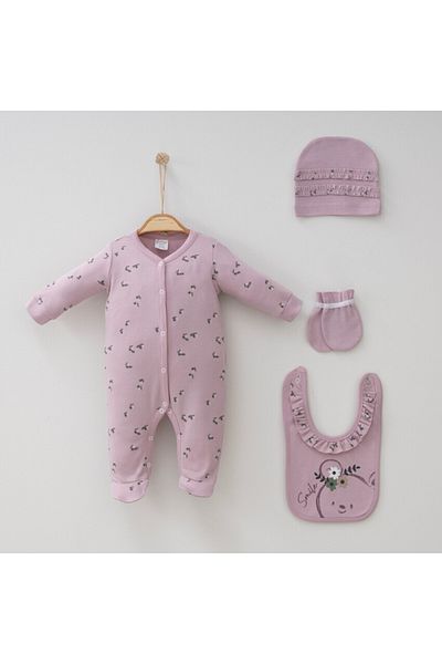 BEREKET BABY 0-3 Months Baby Romper - Cotton, Long Sleeve and Snaps Bereket Baby