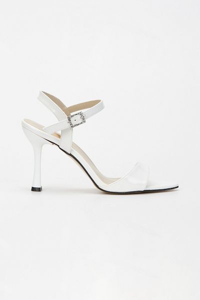 UYEGE Asel Series Thin Heeled Buckle White Women's Evening Dress Shoes