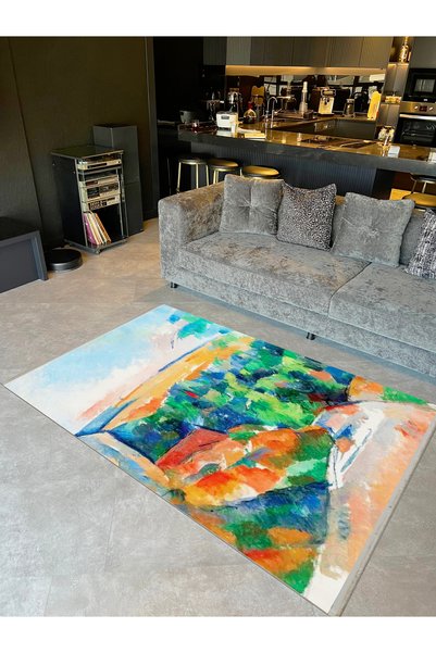Rugs Modern Halı Yilmaz Collection Mountain Road and Landscape Patterned Crea...
