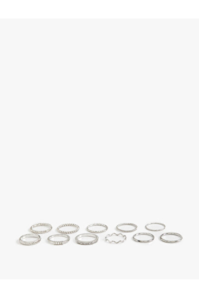 Koton Stone Detailed Steel Ring Set of 11