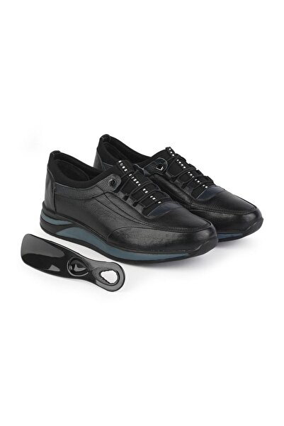 MERİSER Siyah Erkek Hakiki Deri Comfort Günlük Ortopedik 48-49-50 Numara Ayak...