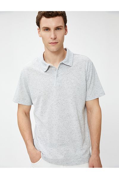 Koton Tricou cu gât polo topit, cu mânecă scurtă cu nasturi