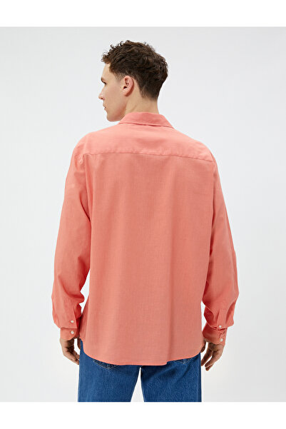 Koton Πουκάμισο από λινό κλασικό γιακά με μακρύ μανίκι