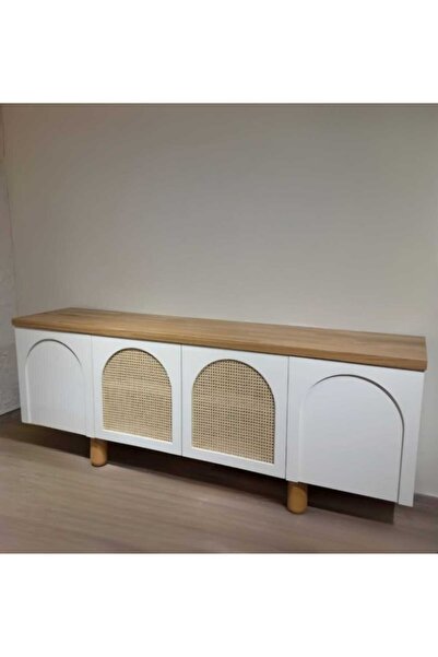 NUR AHŞAP BOHEM BEYAZ- KUBBE MODEL HAZERANLI KONSOL  200*45*82