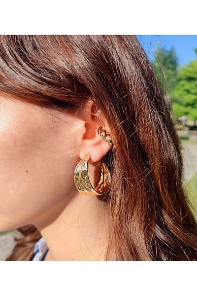 bej jewelry Hoop Steel Earrings