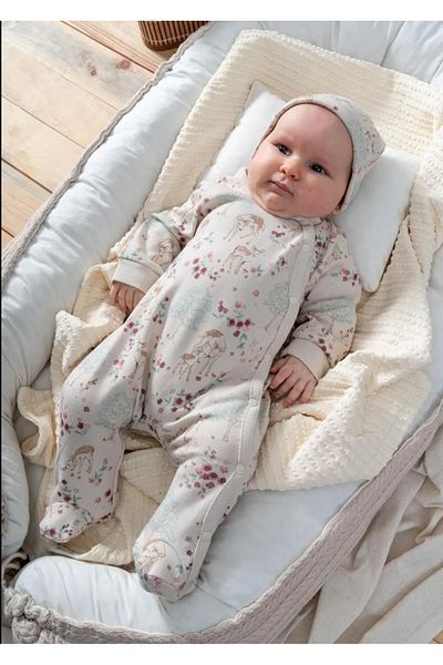 BEREKET BABY 0-3 Months Baby Romper - Cotton, Long Sleeve and Snaps Bereket Baby
