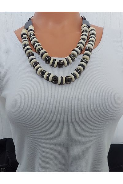 Virgo African Batik Bone Necklace