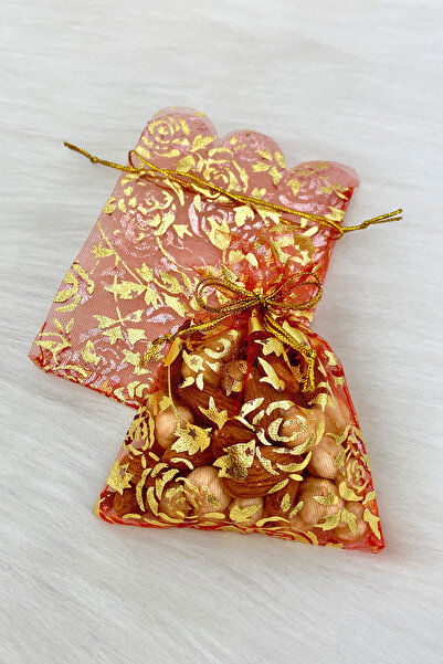 ZEYMERADE حقيبة هدايا الخطوبة بسكويت الحناء الحمراء 100 قطعة مقاس 9 × 12 سم، ...