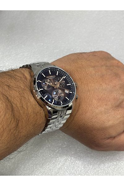 Quantum Povertech Custom Series - 100% Steel Chorograph I, 100m, 45mm, Brown Dial
