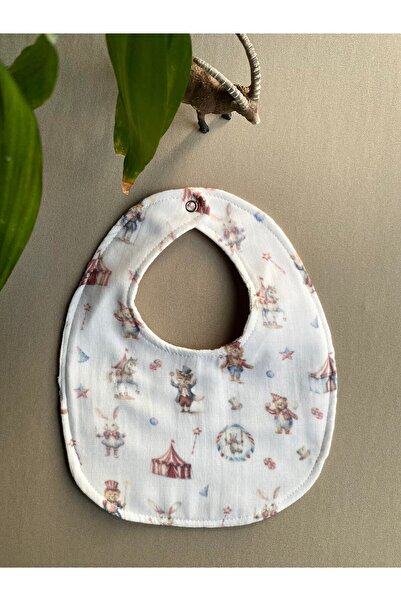 SNOWFLAKE مريلة مسطحة من الموسلين بنمط السيرك مع مرتبة مزدوجة الجوانب