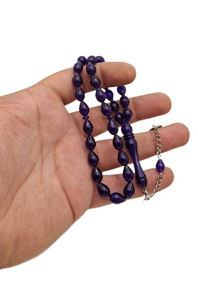 Han Ticarethane Mărgele de rugăciune din chihlimbar pudră de culoare violet