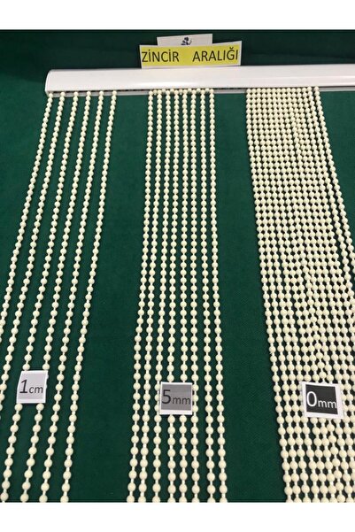 özdeğer home 80x200 Krem 5mm Aralık Kapı Perdesi Boncuk Perde Zincir Perde Si...