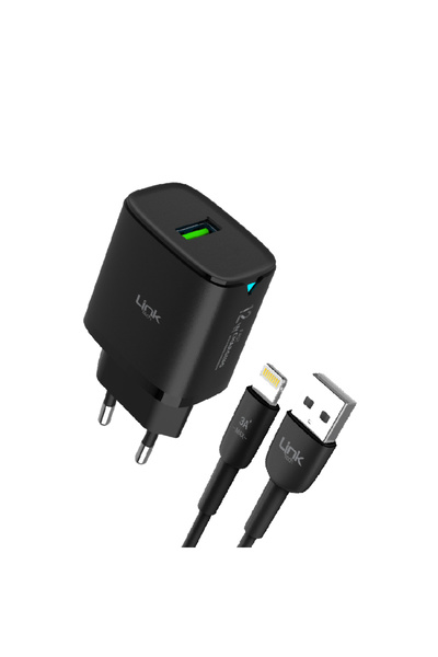 Linktech C302 12w Auto Id Lightning Kablolu Şarj Aleti Set