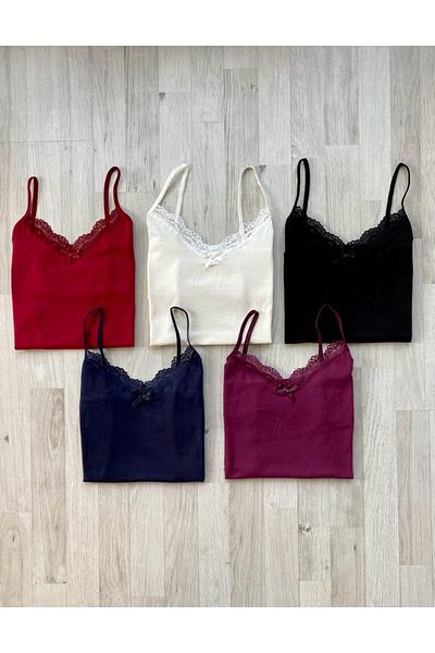 VicTroy Elosia 5 Pieces Lacy Rope Strap Cotton Colorful Women's Athlete