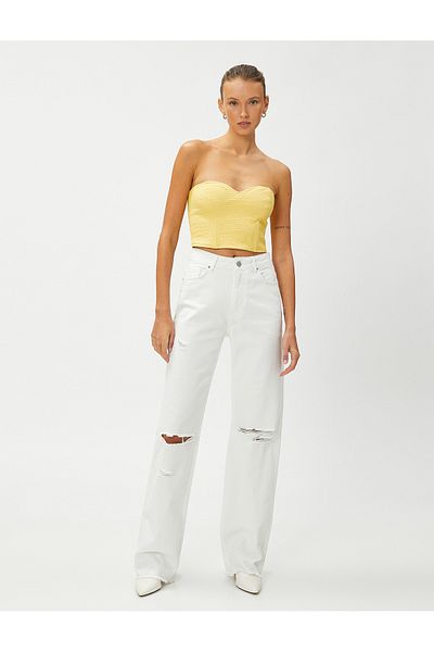 Koton Blugi rupti cu talie inalta picior drept - Nora Jeans