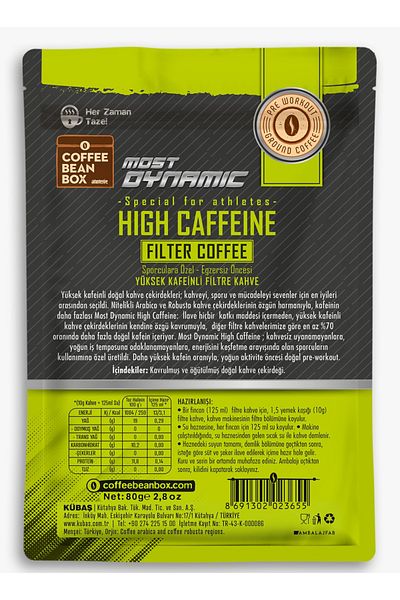 Altıntelve Most Dynamic High Caffeine Filter Coffee 80 g Single Pack