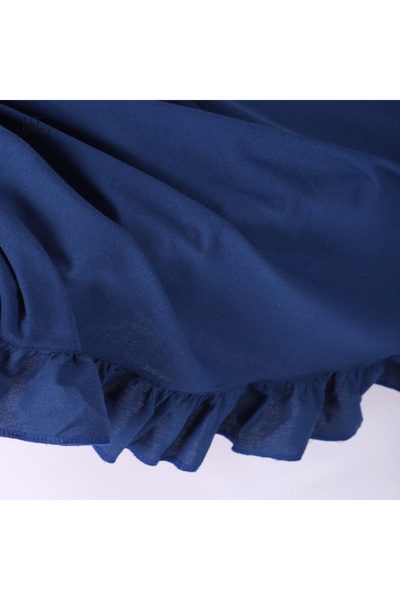 NDC HOME Lacıvert Keten FIRFIRLI Masa Örtüsü