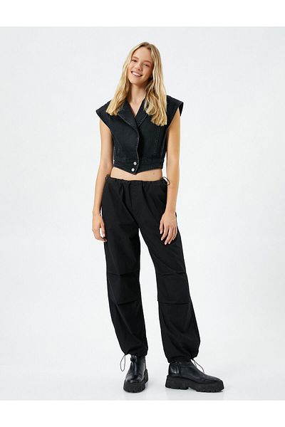 Koton Parachute Trousers with Elastic Waist and Leg Stopper