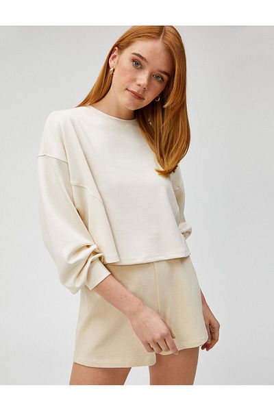 Koton Crop φούτερ Modal Blended