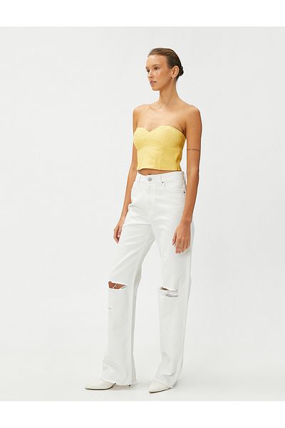 Koton Blugi rupti cu talie inalta picior drept - Nora Jeans