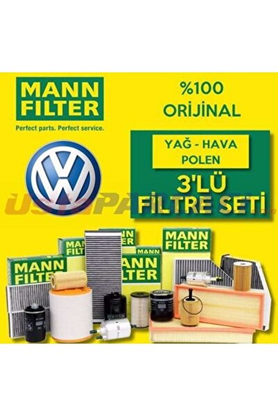 Mann-Filter VW Jetta 1.4 TSI CAV Benzinli SERVİS Filtre Bakım Seti 2010-2015