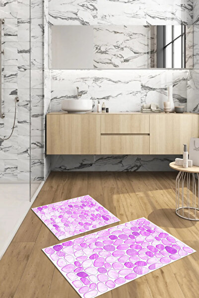 Viyana Home Covoraș de baie lavabil, anti-alunecare, imprimat digital 3D, set...
