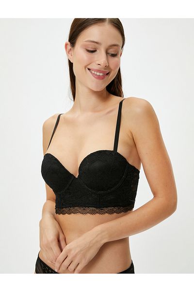 Koton Сутиен Bralette с дантелени банели, без подплата, с покритие